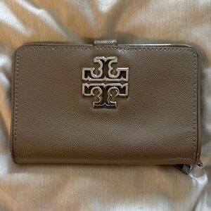 Tory Burch Taupe Leather Wallet